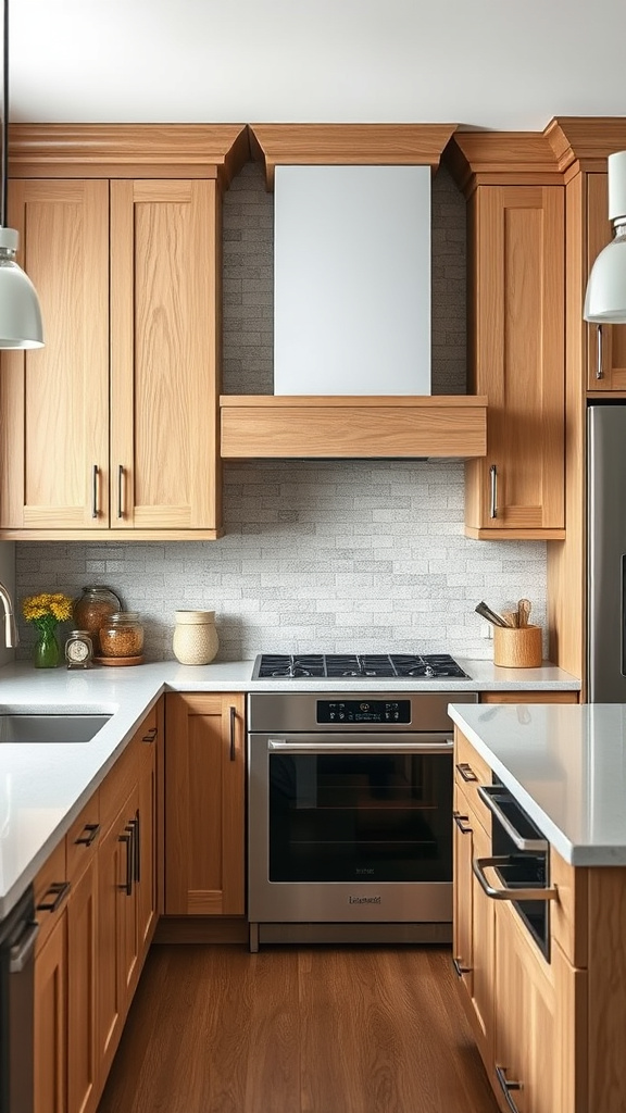 13. Modern Craftsman: Oak Kitchen Cabinets