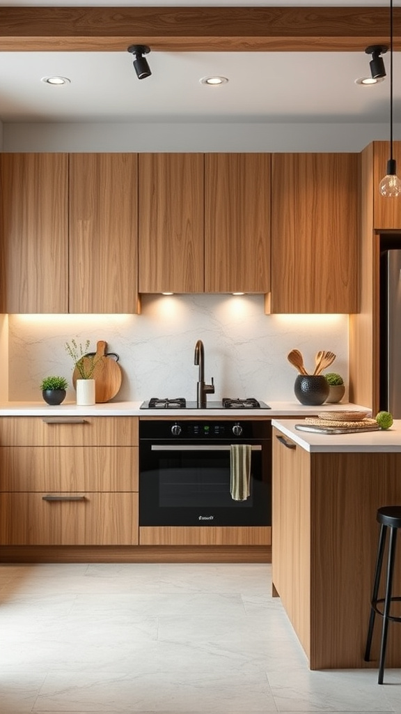 17. Urban Chic: Oak Kitchen Cabinets