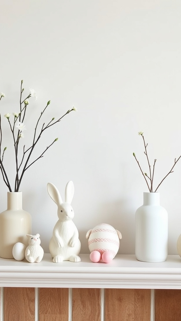 16. Minimalistic Easter Mantel Pieces