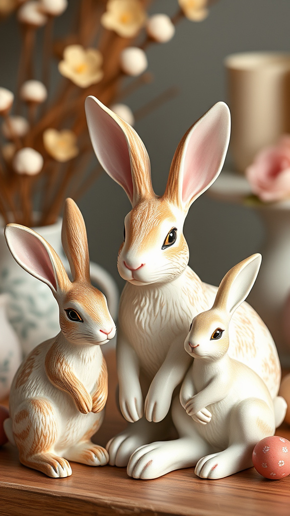 21. Vintage Rabbit Figurine Displays