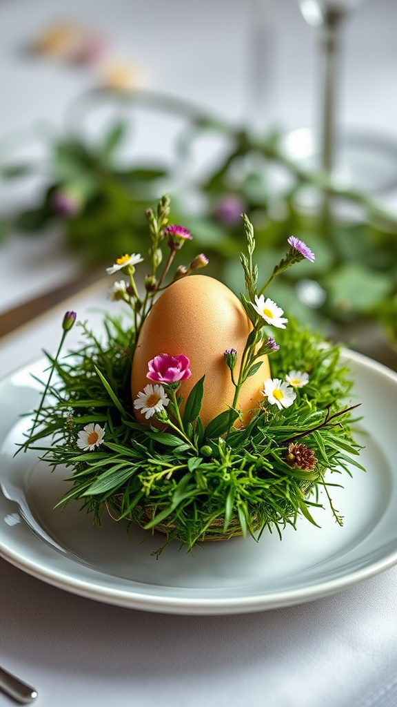 22. Botanical-Inspired Egg Place Settings