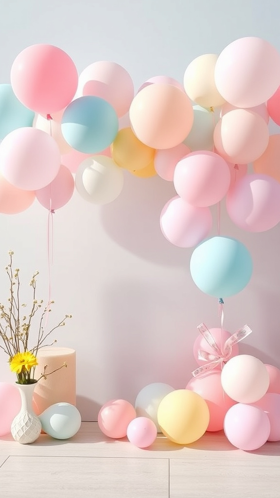 9. Soft Pastel Balloon Arrangements