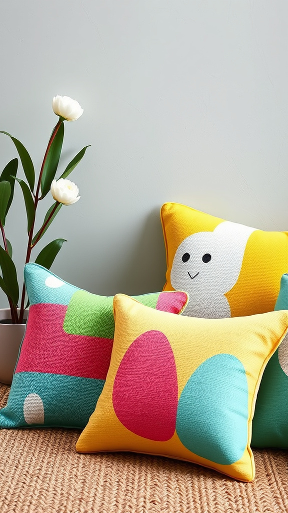 18. Color Block Easter Pillows