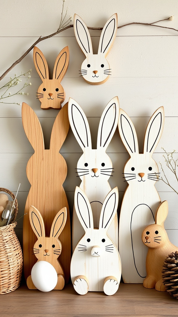 22. Rustic Wood Bunny Signs