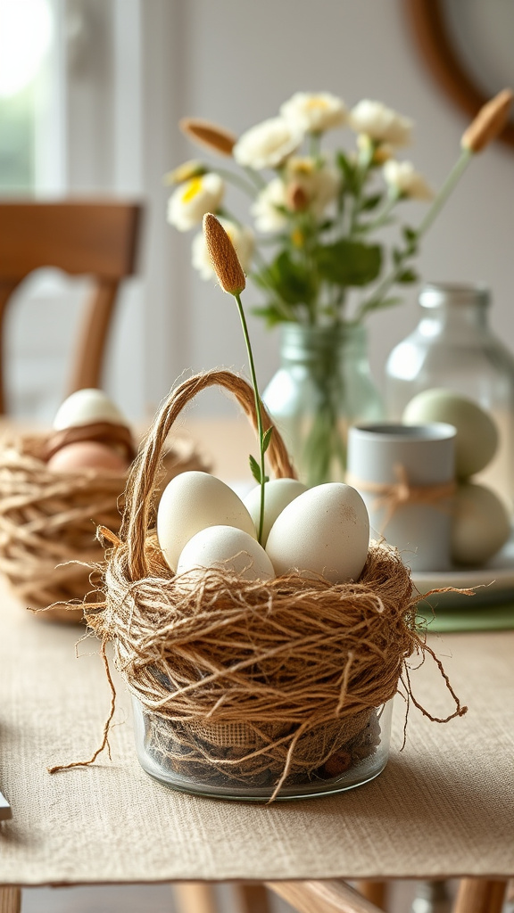 3. Rustic Easter Egg Centerpieces