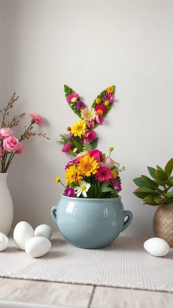 5. Floral Bunny Silhouette Art