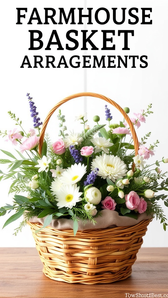 8. Farmhouse Basket Arrangements