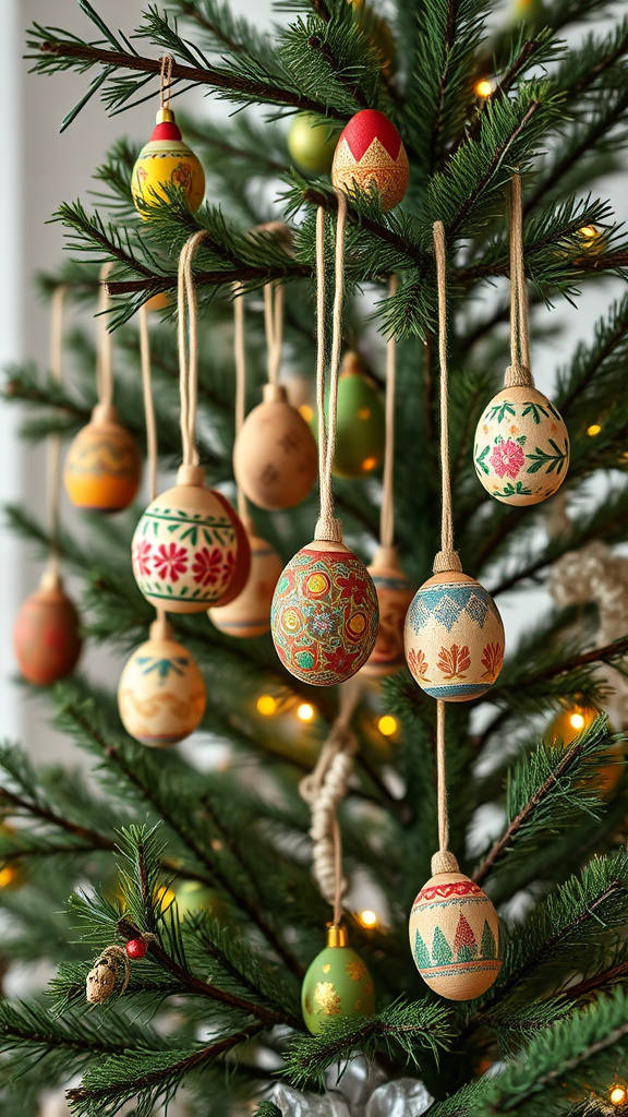 21. Hand-Painted Wooden Eggs