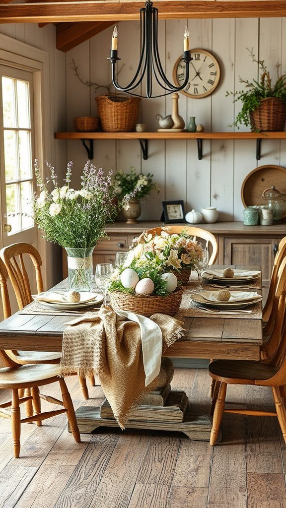 12. Rustic Elegance: Easter Farmhouse Decor