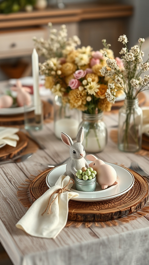 1. Rustic Elegance with Bunny Accents