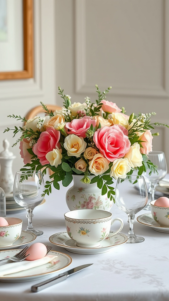 19. Fine China and Floral Arrangements