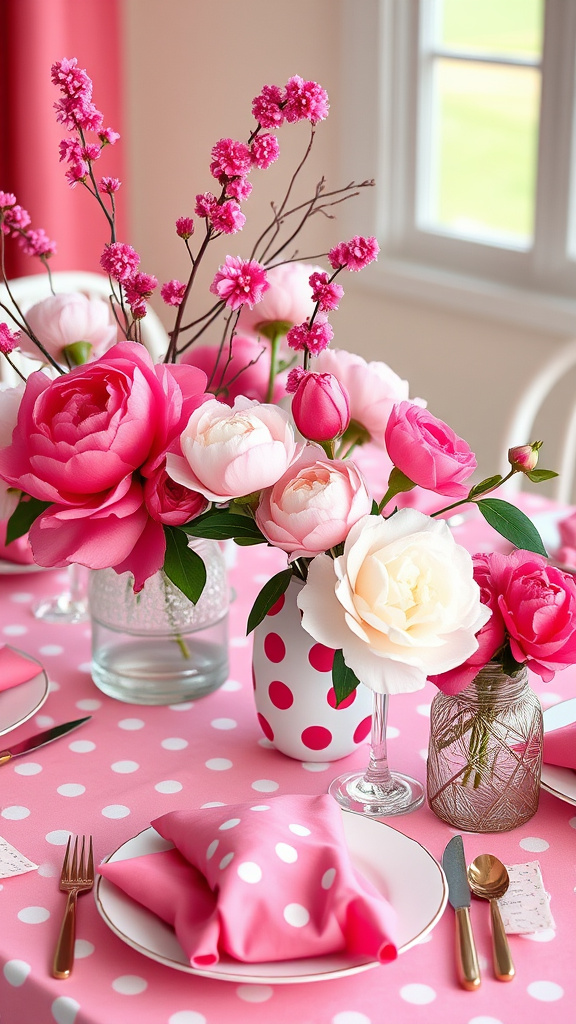 23. Playful Polka Dots and Peonies