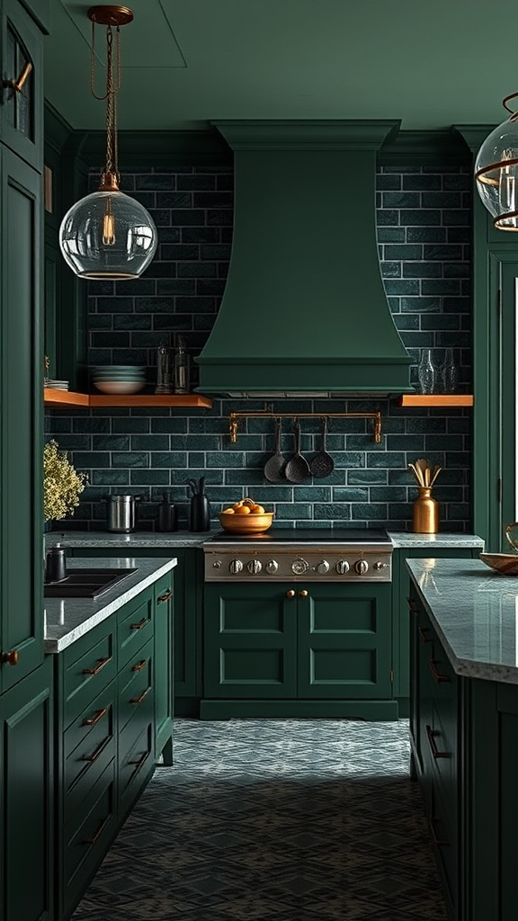 10. Evergreen Kitchen Sophistication