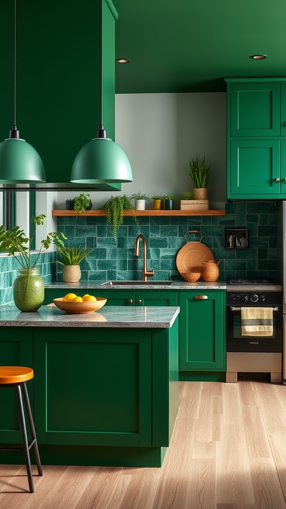 18. Captivating Green Kitchen Designs