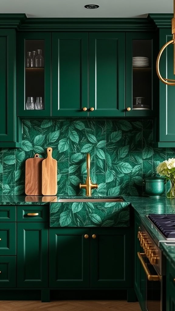 20. Rich Green Kitchen Interiors