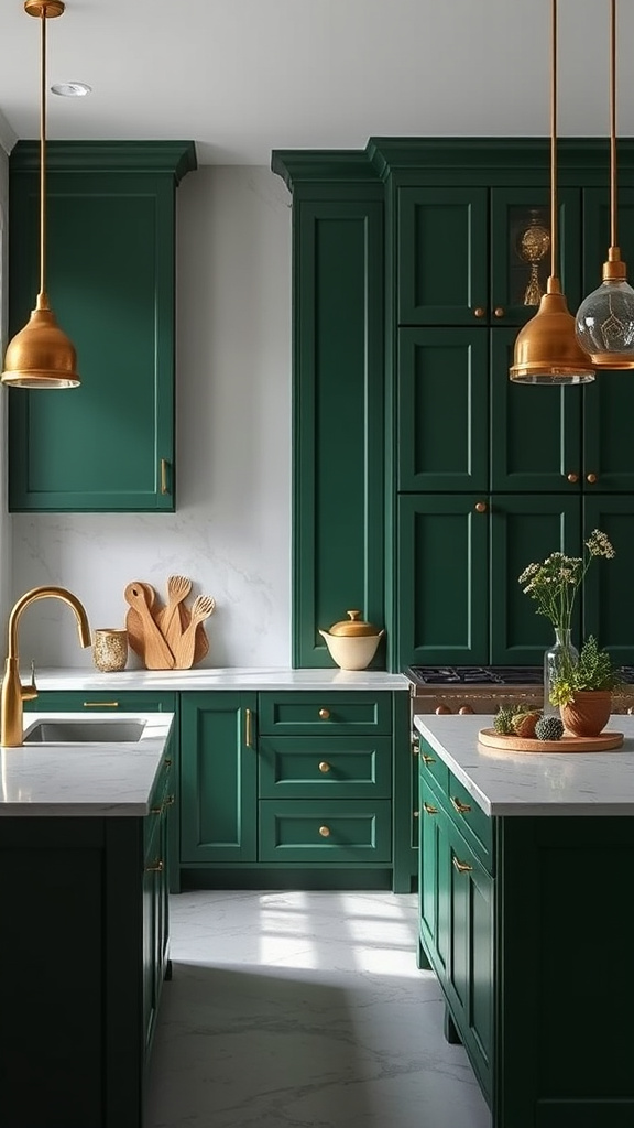 6. Dark Green Kitchen Paradise