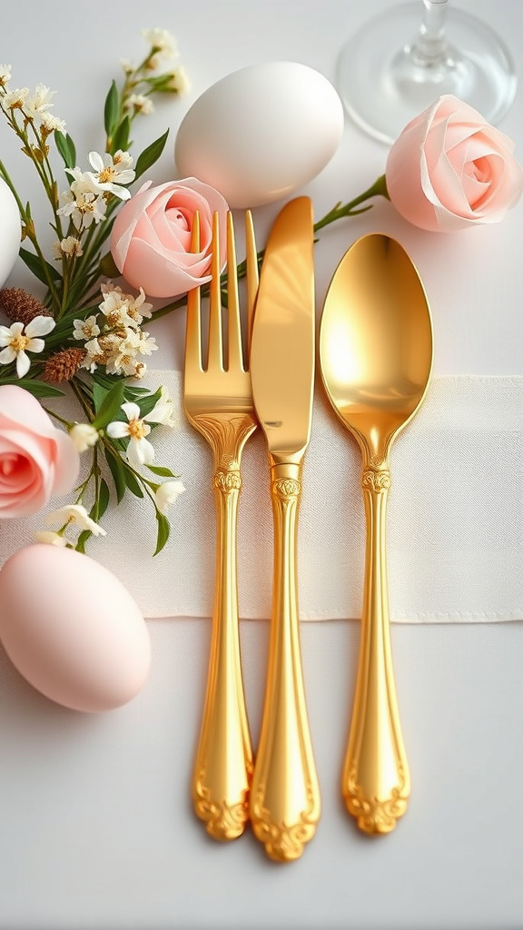 25. Opulent Gold-Plated Cutlery