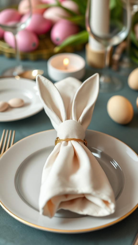 3. Minimalist Bunny Ear Napkin Rings