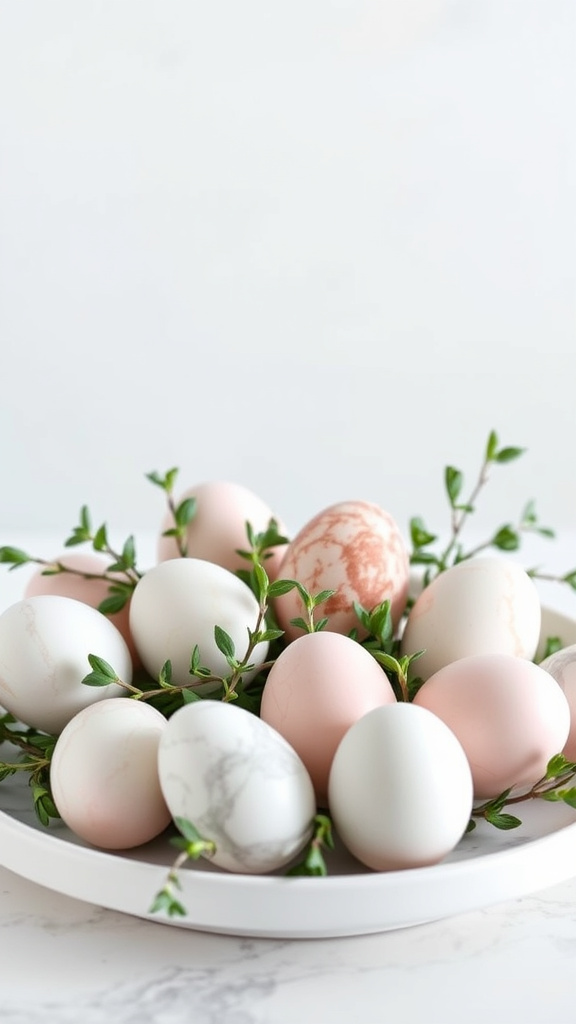 6. Sophisticated Marble Egg Displays