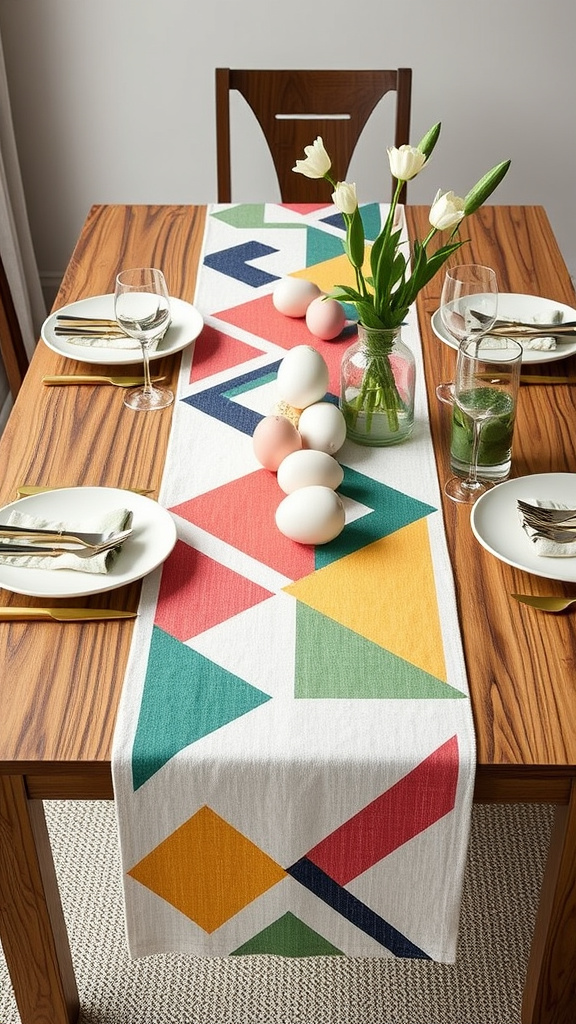 9. Modern Geometric Table Runners