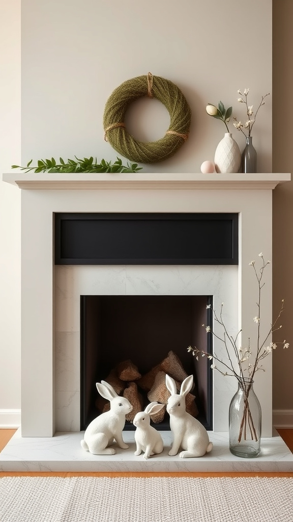 10. Modern Minimalist Easter Mantel