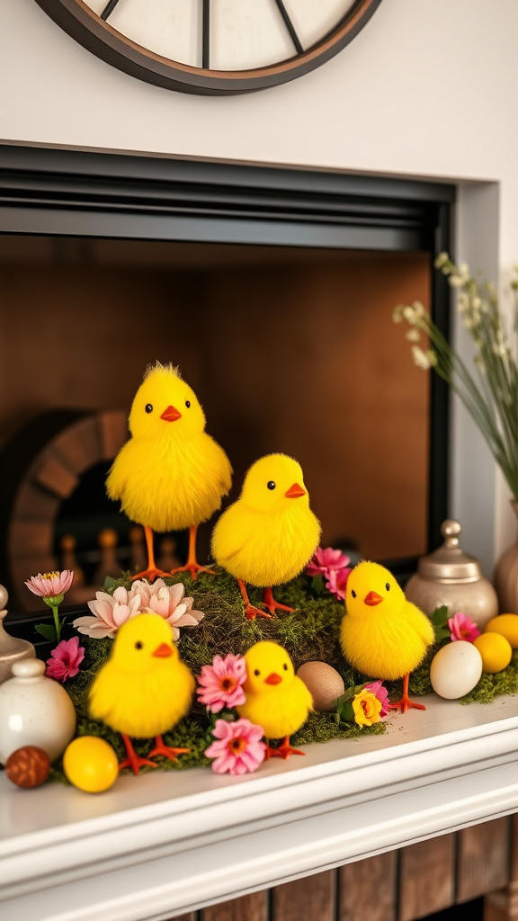 17. Cheerful Chick Mantel Display