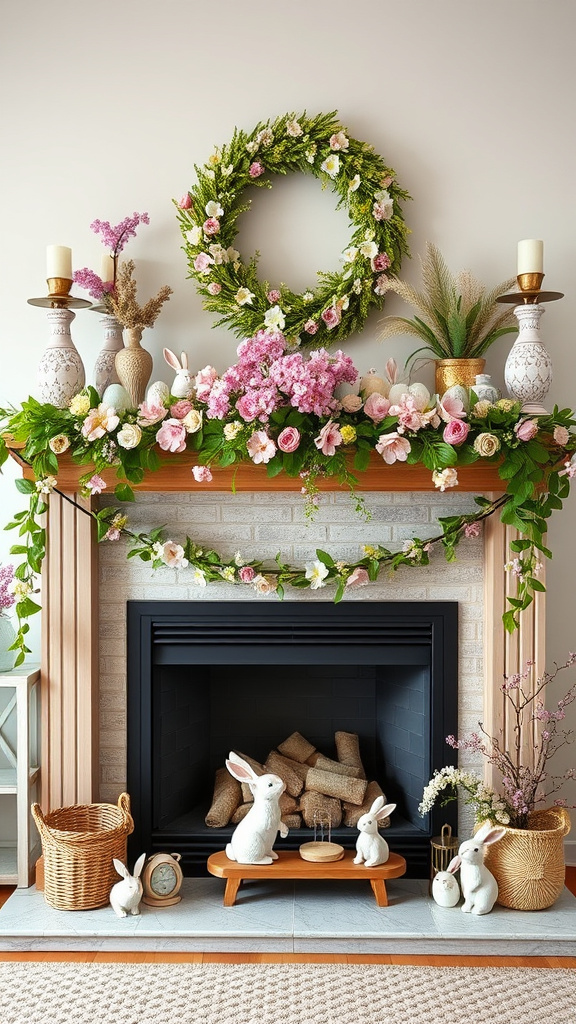 3. Spring Blossom Mantel Makeover