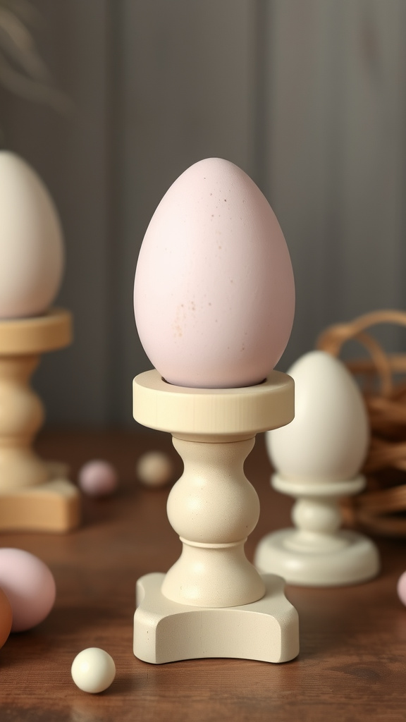 19. Pastel Wooden Egg Stands