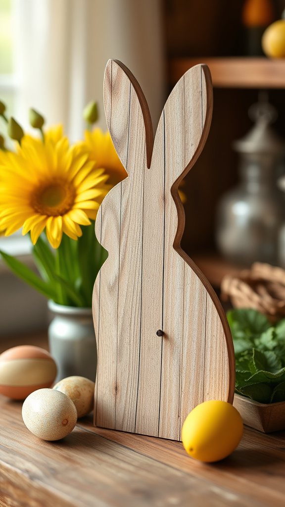 20. Reclaimed Wood Bunny Cutouts