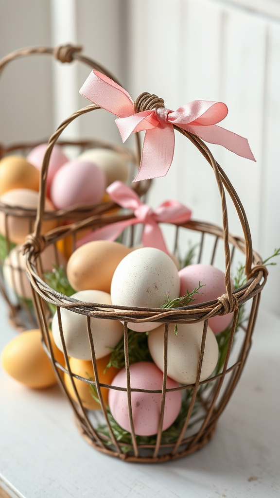 23. Rustic Wire Egg Baskets