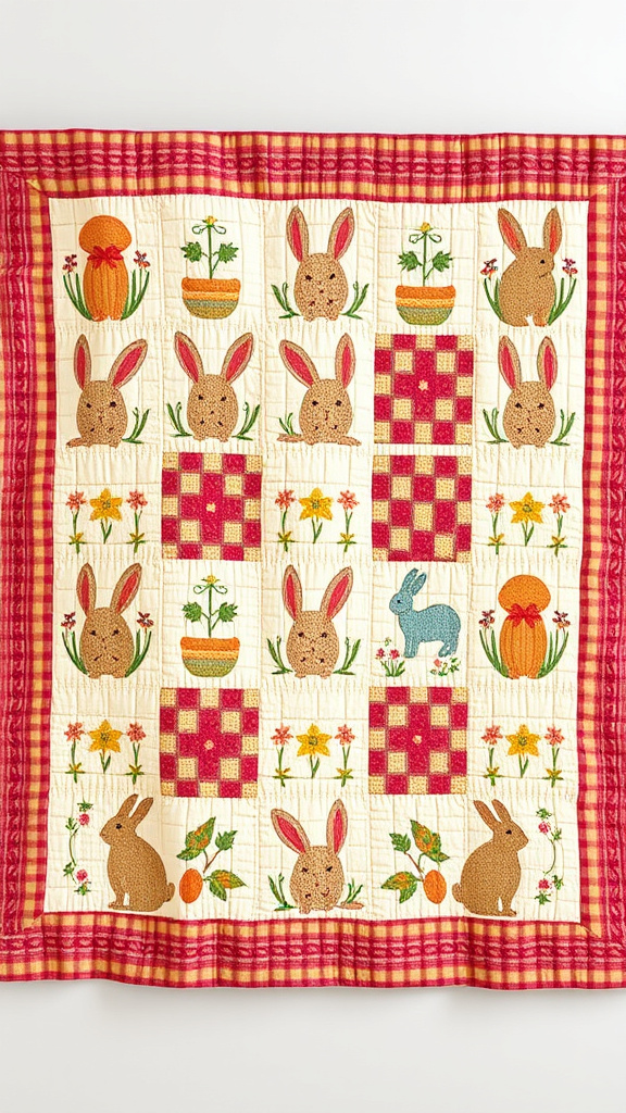 7. Primitive Patchwork Easter Quilts