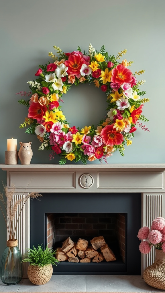 2. Vibrant Spring Wreath Art