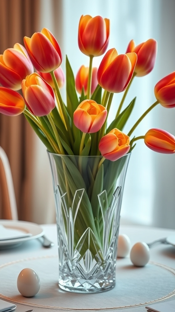 18. Crystal Vase with Tulips