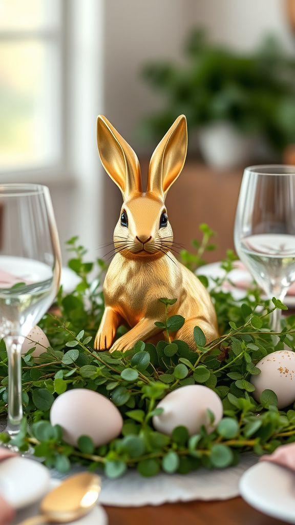 19. Golden Rabbit with Greenery