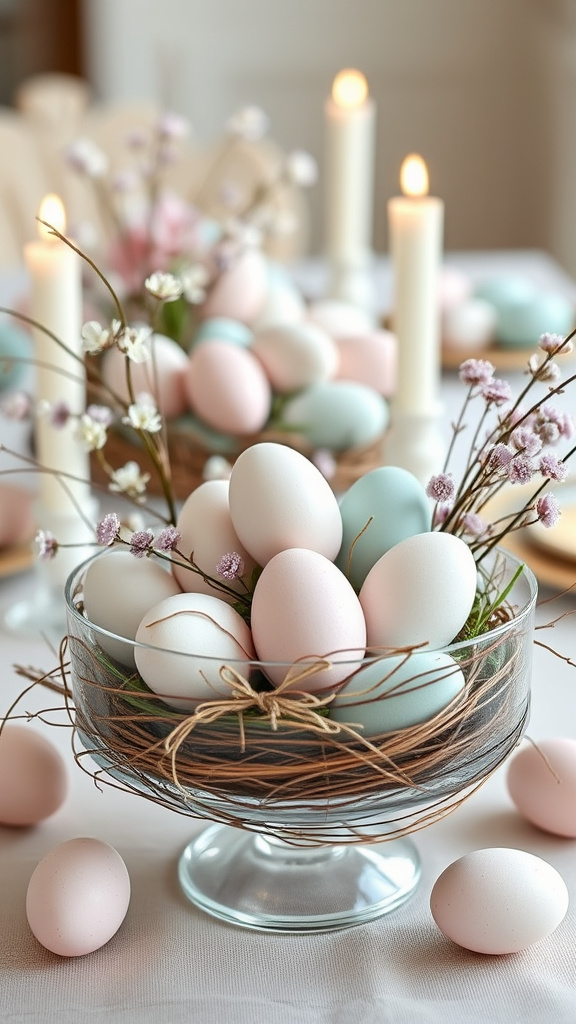 24. Soft Pastel Egg Displays