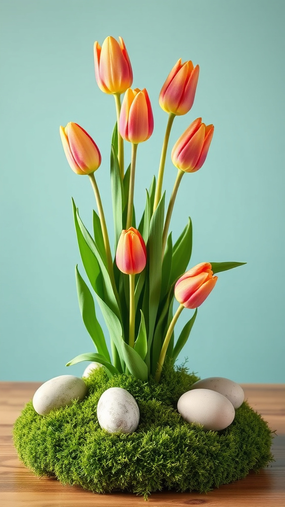 3. Tulip and Moss Display