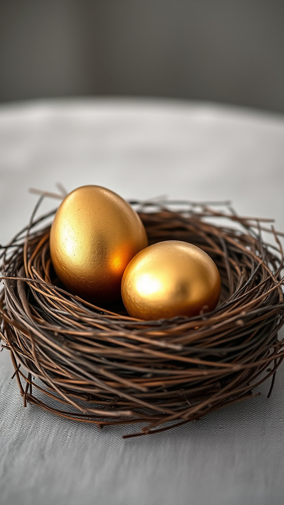 4. Gilded Eggs in Nests