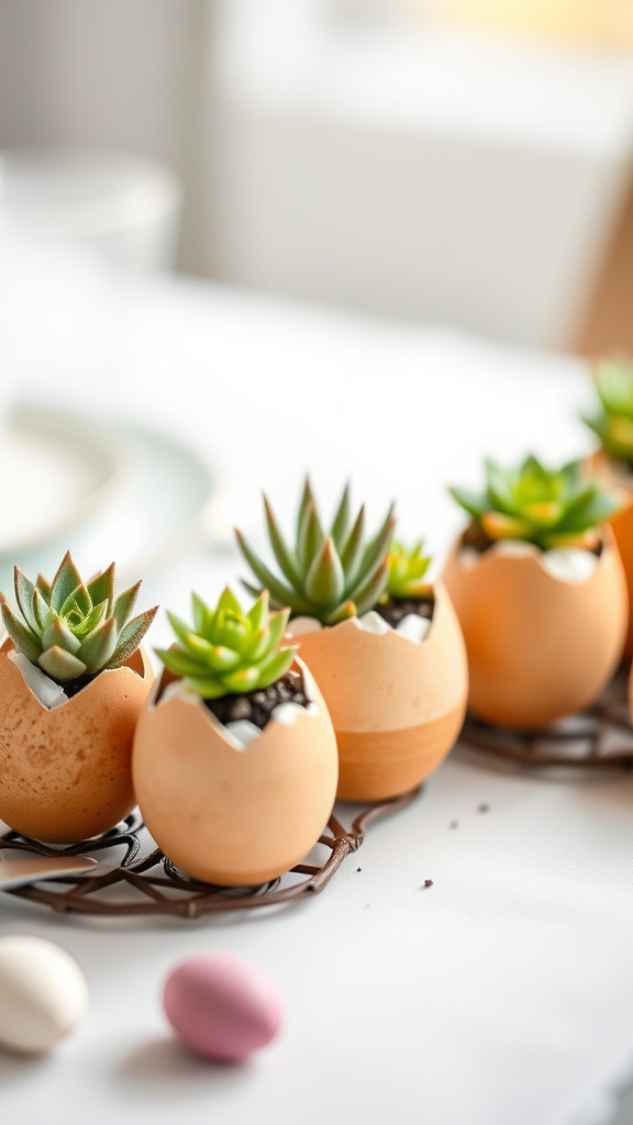 9. Succulent Egg Planters