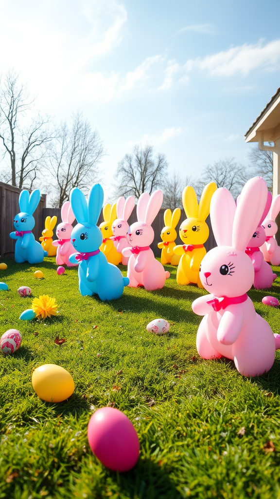 14. Playful Balloon Bunnies