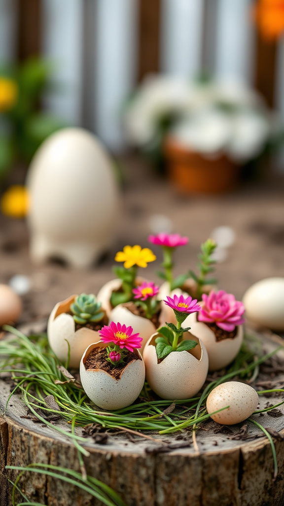 16. Adorable Egg Flower Pots