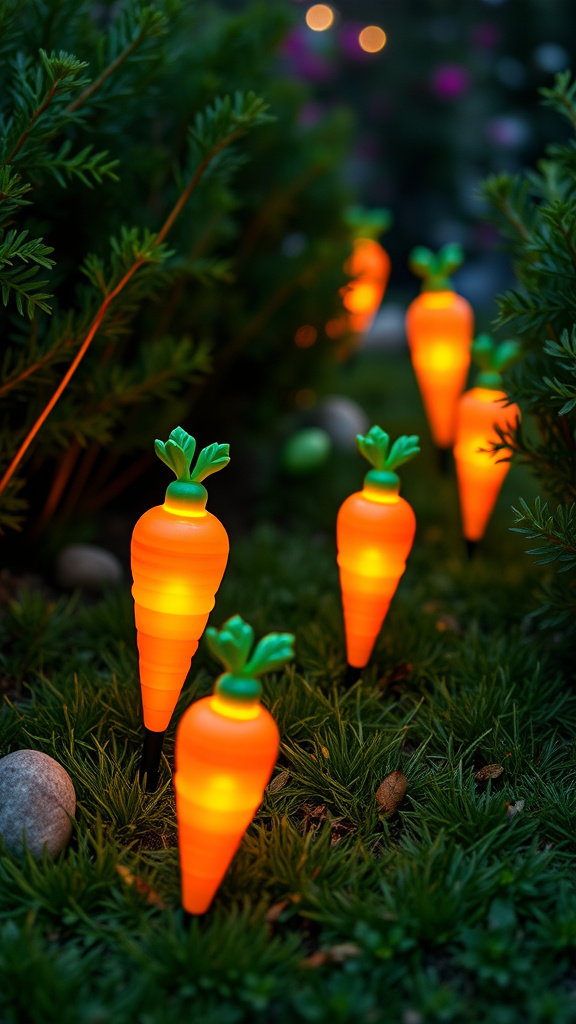 4. Charming Carrot Pathway Lights