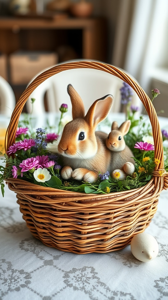 1. Rustic Bunny Basket Delight