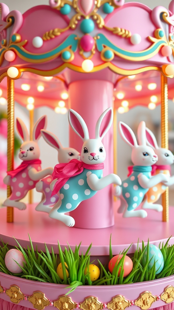 13. Pretty Polka-Dot Bunny Carousel