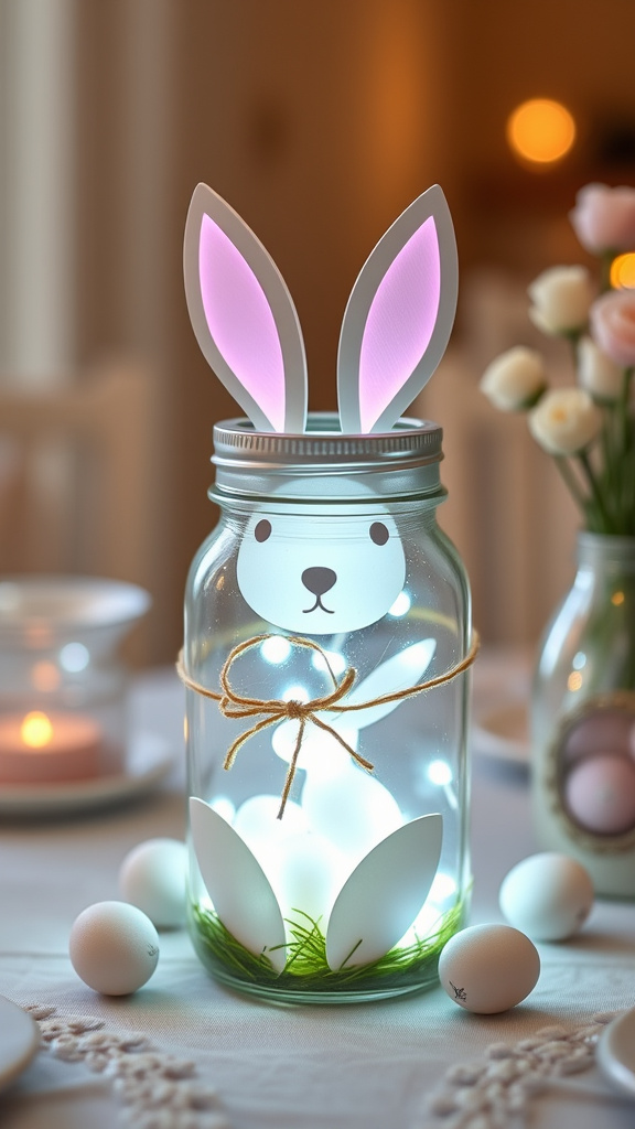 14. Light-Up Mason Jar Bunny