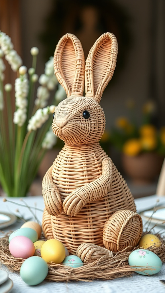 18. Woven Wicker Bunny Extravaganza