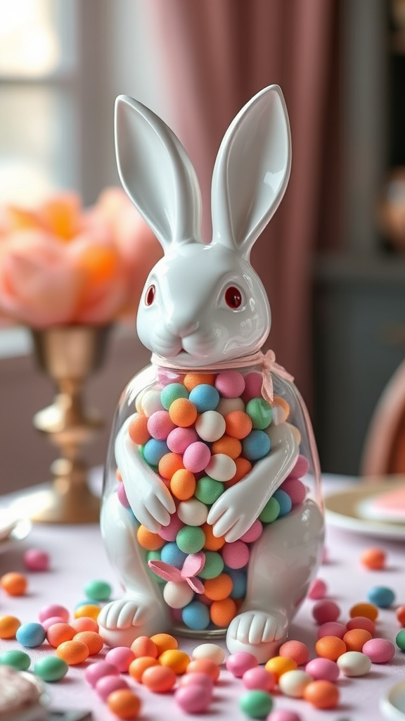 24. Elegant Candy-Filled Bunny Jar