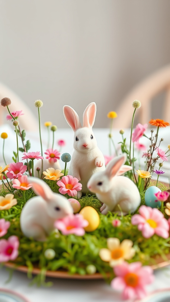 8. Playful Pastel Bunny Vignettes