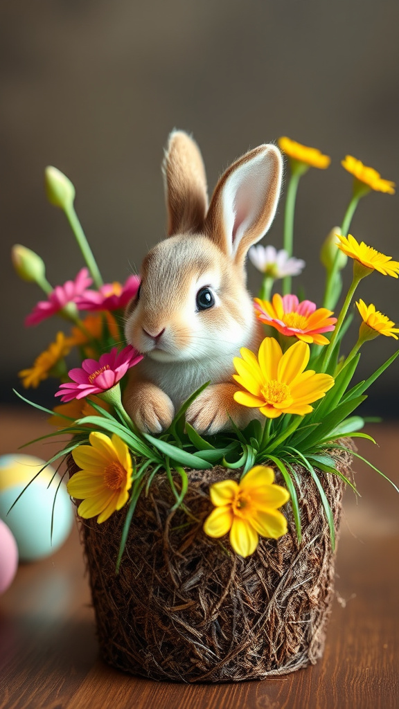 9. Bunny in a Blooming Peat Pot