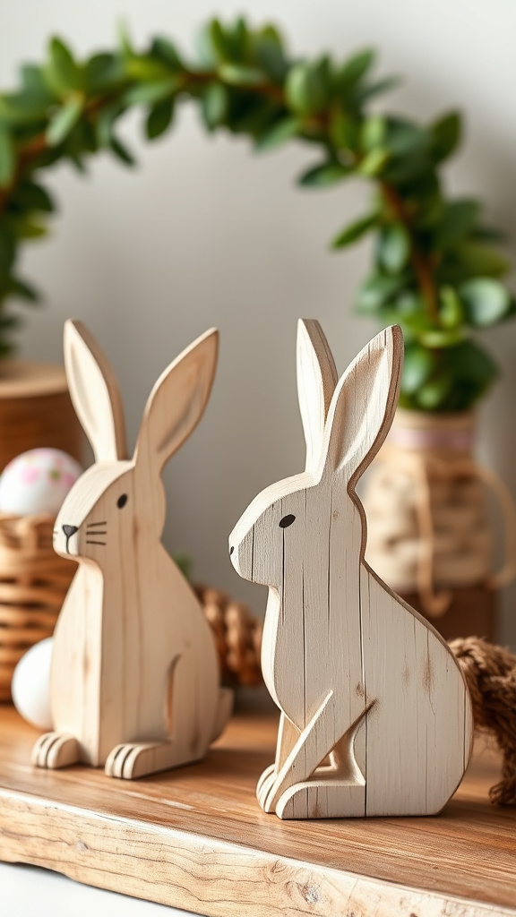 10. Distressed Wood Bunny Silhouettes