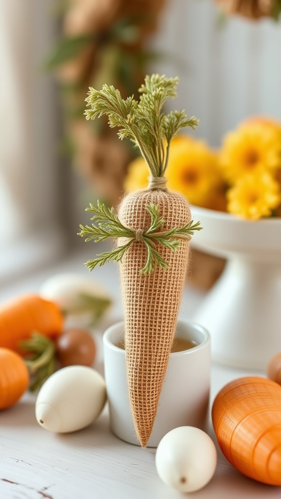 13. Burlap Carrot Decorations